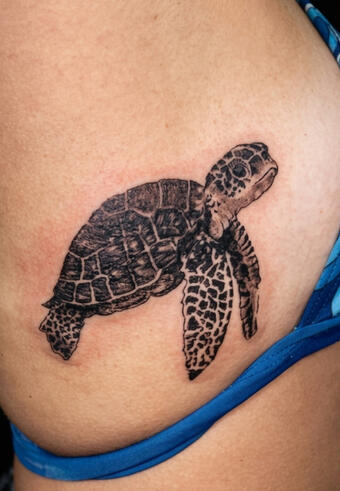 Depois de cobertura de tatuagem antiga realizada por especialista em Cover Up no Eldorado.