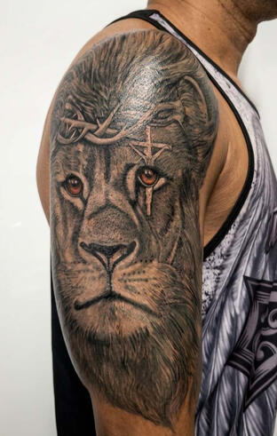 Depois de cobertura de tatuagem antiga realizada por especialista em Cover Up no Eldorado.