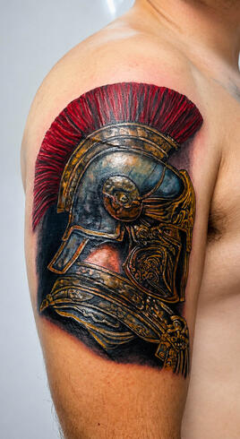 Depois de cobertura de tatuagem antiga realizada por especialista em Cover Up no Eldorado.
